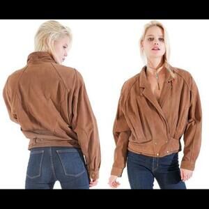 VINTAGE Suede Jacket Circa 80s 90s PERFECTION 70s Vibe Brown